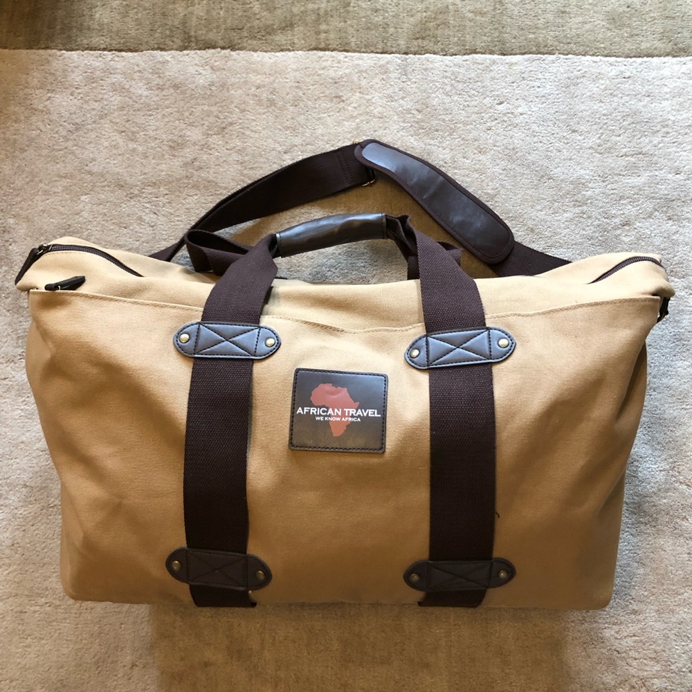 SOLD Matching African travel luggage bags